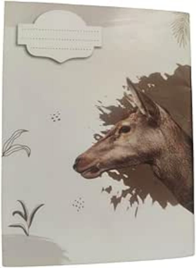 School Notebook - Ruled - 80 Sheets - Deer Design - Glossy Cover - 16 x 22.5 cm